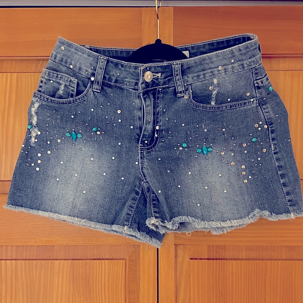 Boston Proper. Denim rhinestone shorts, size 2